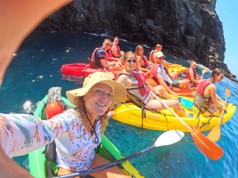 Laia en kayak Tenerife